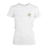 Fried Egg Pocket T-shirt Back To School Tee Ladies Cute Shirt