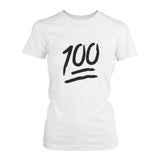 100 Points T-shirt Back To School Tee Ladies Cute Short sleeve Shirt