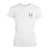 Meow Kitty Pocket T-shirt Back To School Tee Ladies Cute Shirt