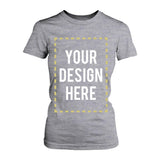Custom T-shirt Photo Design Print Gray Tee for Women