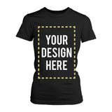 Custom T-shirt Photo Design Print Black Tee for Women