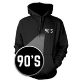 90's Hoodie Pocket Print Warm Hooded Sweatshirt Graphic Sweater