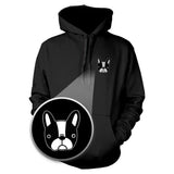 French Bulldog Hoodie Pocket Print Sweatshirt For Dog Lovers