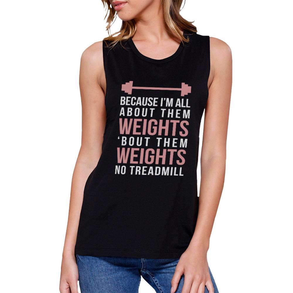 All About Them Weights Work Out Muscle Tee Gym Sleeveless Tank Top