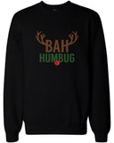 Bah Humbug Rudolph Christmas Sweat Shirts X-mas Pullover Fleece Crewneck Sweaters