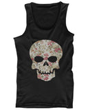 Floral Skull Women's Tank Top Flower Pattern Racer back Tank for Halloween