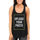Custom Tank Top Photo Design Print Black Tanks for Women