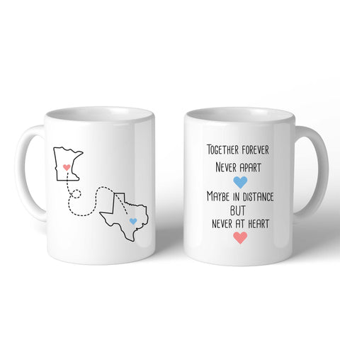 Together Forever Never Apart - Customizable Matching Ceramic Coffee Mugs (MC029)