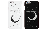 I Love You to the Moon and Back Matching Couple Black & White Phonecases (Set)