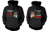 Mr and Mrs Rudolph Couple Matching Outfit Cute X-Mas Couple Hoodies