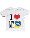 I Love Pacifier White - Funny Graphic Statement Bodysuit / Infant T-shirt