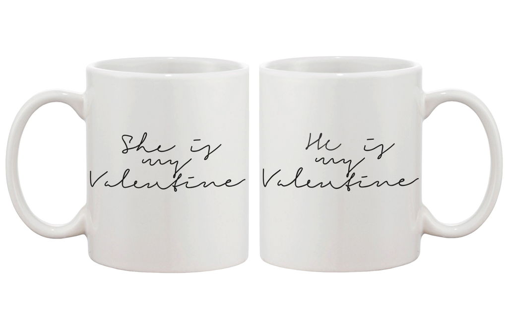 My Valentine Calligraphy Style Matching Coffee Mug- Couple Matching Cup
