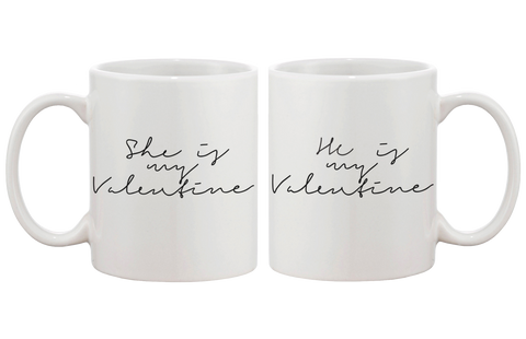 My Valentine Calligraphy Style Matching Coffee Mug- Couple Matching Cup