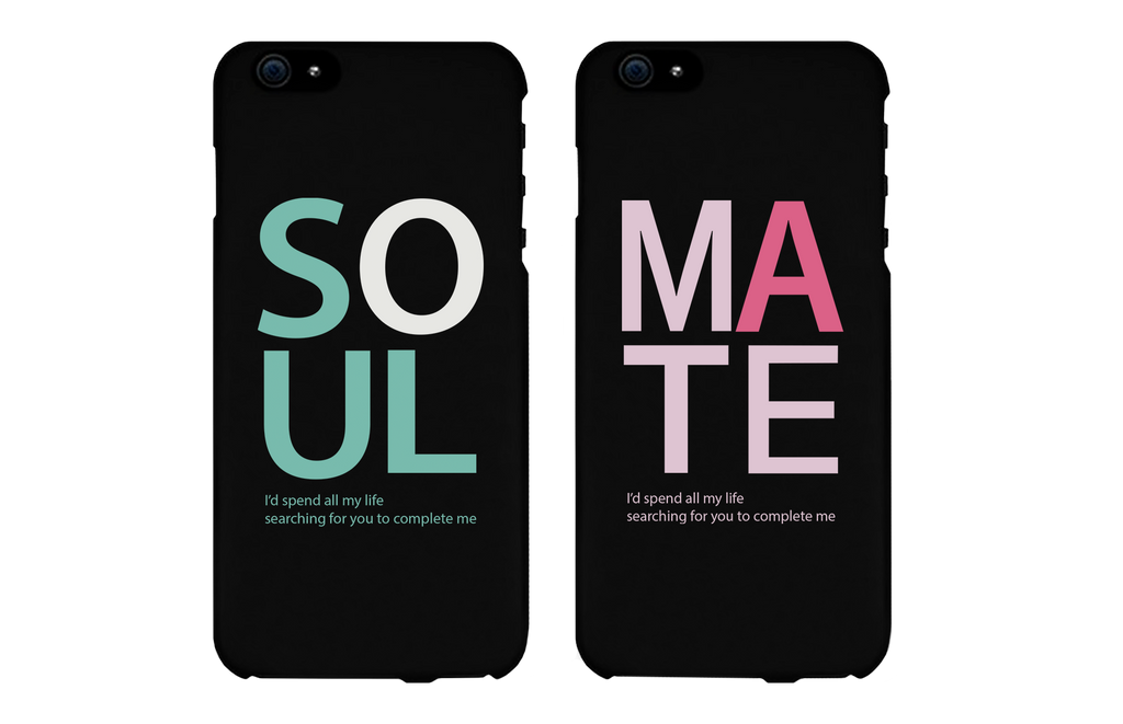 Soul Mate Black Matching Couple Phone Cases Valentine's Day Gifts