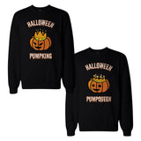 Halloween Pumpking And Pumpqueen Couple Sweatshirts Matching Tops