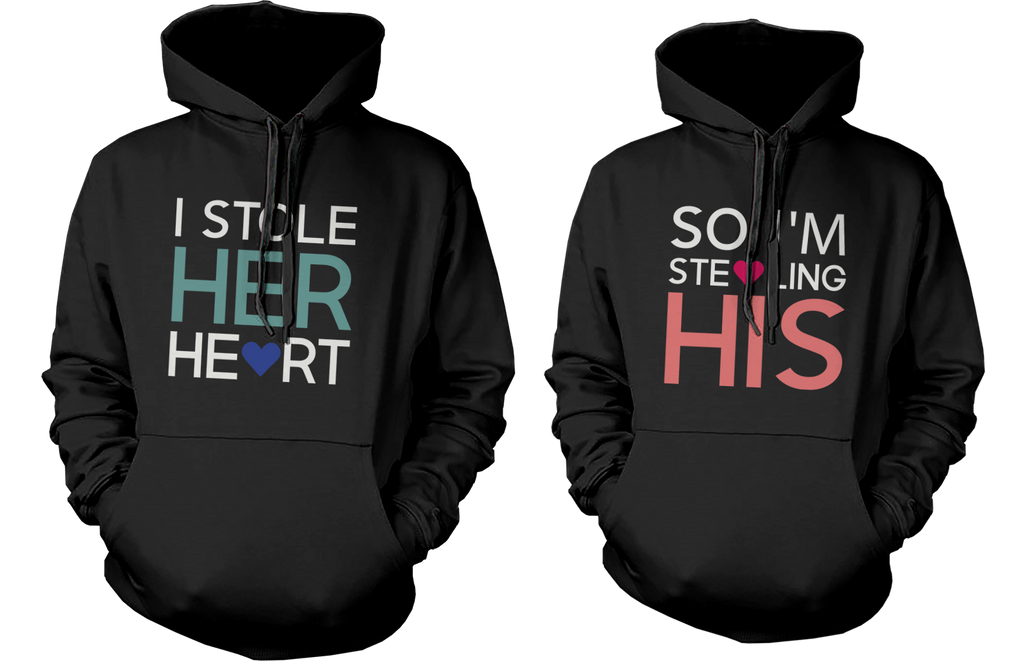 Stealing Hearts Romantic Couple Hoodies His and Her Matching Outfit