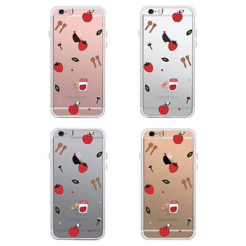 365Printing Tri Max® Strawberry Apple Jam Pattern Clear Transparent iPhone Cases iPhone 6 6S Plus