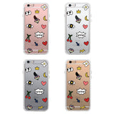 365Printing Tri Max® Cute Hipster Emoticon Pattern Clear Transparent iPhone Cases iPhone 6 6S Plus
