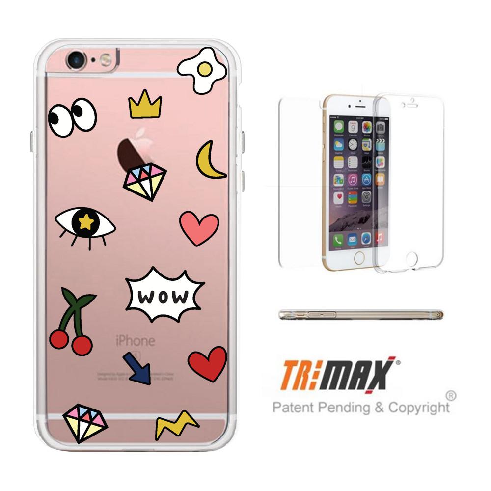 365Printing Tri Max® Cute Hipster Emoticon Pattern Clear Transparent iPhone Cases iPhone 6 6S Plus
