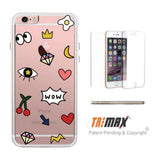 365Printing Tri Max® Cute Hipster Emoticon Pattern Clear Transparent iPhone Cases iPhone 6 6S Plus