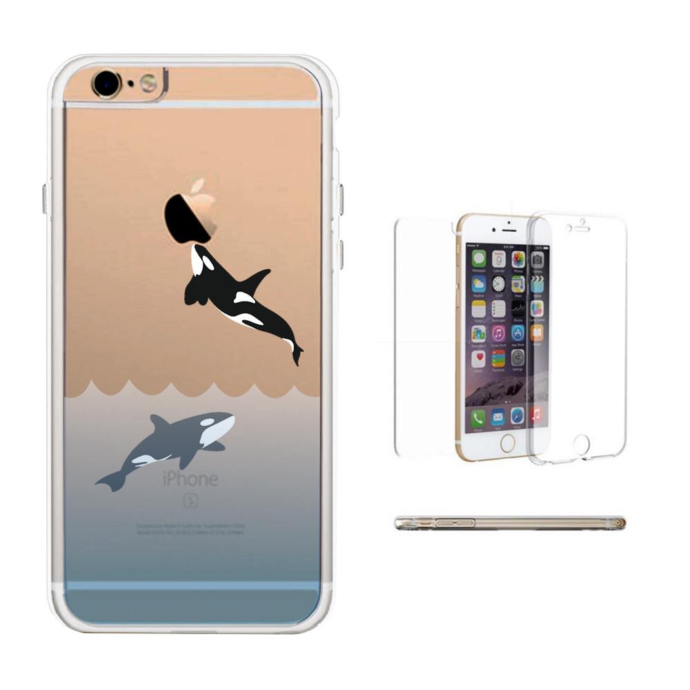 360° Full Protection Killer Whale Clear Phone Case
