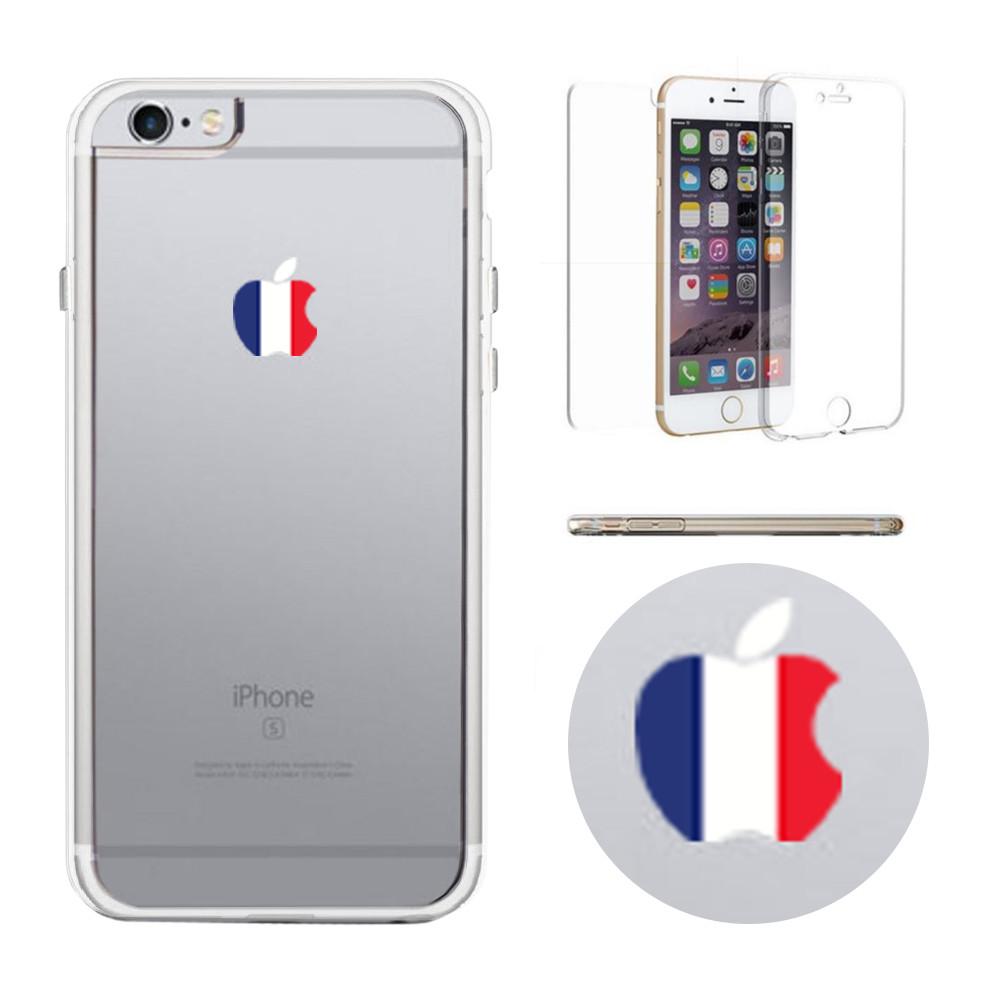 365Printing 360° Full Protection Apple Shape France Flag Clear Phonecase