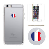 365Printing 360° Full Protection Apple Shape France Flag Clear Phonecase