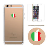 365Printing 360° Full Protection Apple Shape Italy Flag Clear Phone Case