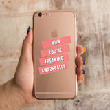 360° Full Protection Amazeballs Mum Clear Phone Cover Transparent Phonecase