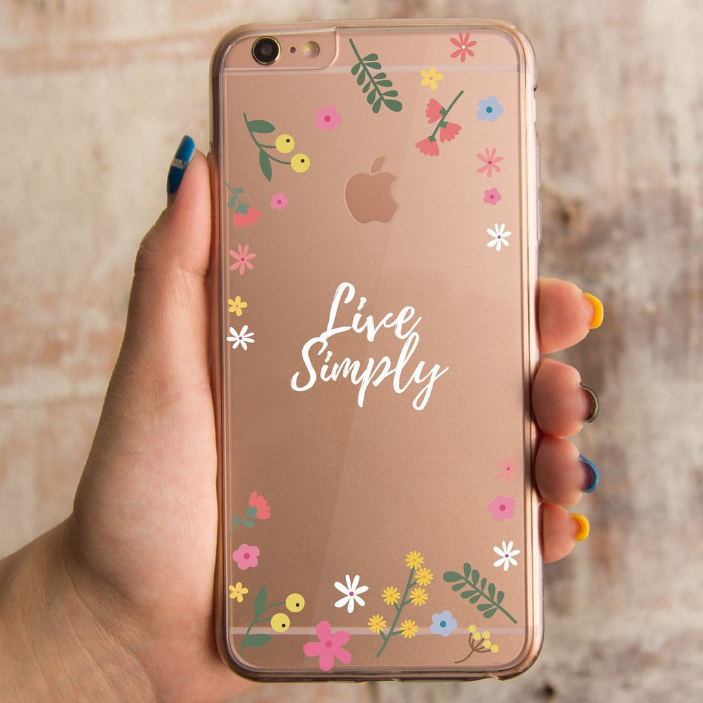 360° Protection Live Simply Floral Clear Phone Case