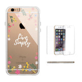 360° Protection Live Simply Floral Clear Phone Case