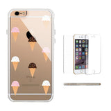 360° Full Protection Ice Cream Pattern Clear iPhone Case