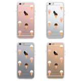 360° Full Protection Ice Cream Pattern Clear iPhone Case