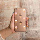 360° Full Protection Ice Cream Pattern Clear iPhone Case