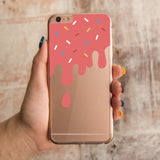 360° Full Protection Melting Ice Cream Transparent iPhone Cover Cute Case