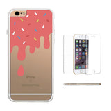 360° Full Protection Melting Ice Cream Transparent iPhone Cover Cute Case
