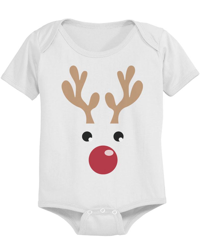 Rudolph Baby Christmas White Onesie Great Gift Idea for Holidays