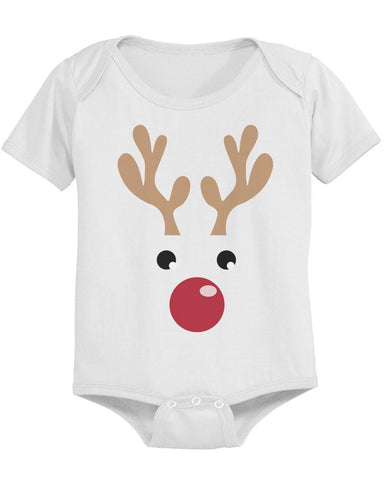 Rudolph Baby Christmas White Onesie Great Gift Idea for Holidays