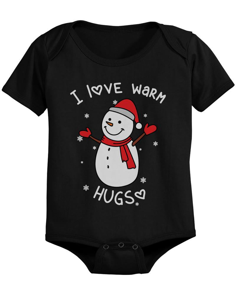 I Love Warm Hugs Snowman Cute Christmas Black Baby Onesie Gifts