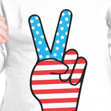 Peace Figure Sign American Flag Baby T-Shirt For Independence Day