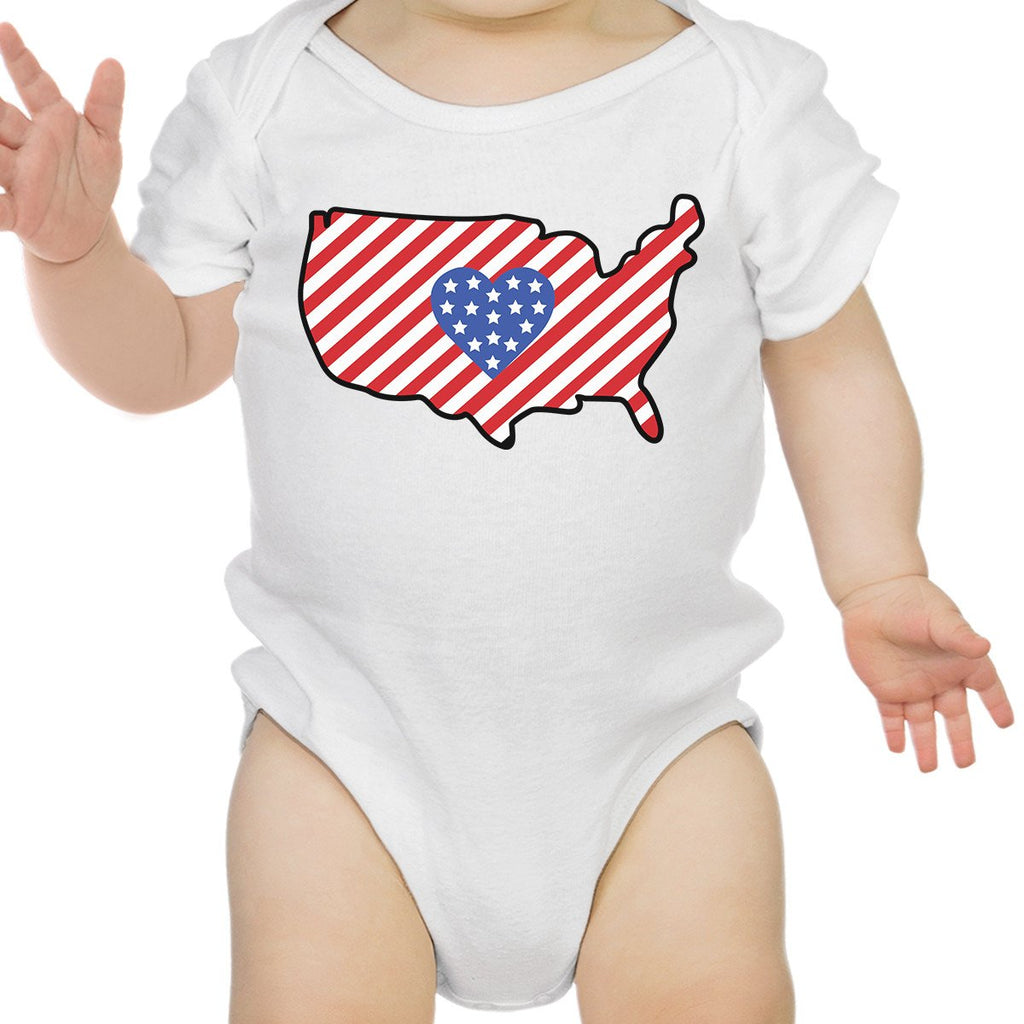 USA Map Cute 4th Of July Decorative Cute Baby Bodysuit New Mom Gifts