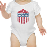 American Warrior White Baby Bodysuit Snap On Cute Baby Shower Gifts