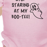 Stop Staring At My Boo-Tee Ghost Baby Pink Bodysuit