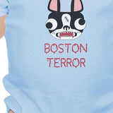Boston Terror Terrier Baby Sky Blue Bodysuit