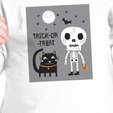 Trick-Or-Treat Skeleton Black Cat Baby White Shirt