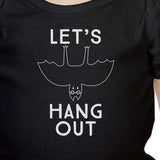 Let's Hang Out Bat Baby Black Bodysuit