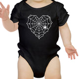 Heart Spider Web Baby Black Bodysuit