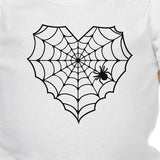 Heart Spider Web Baby White Bodysuit