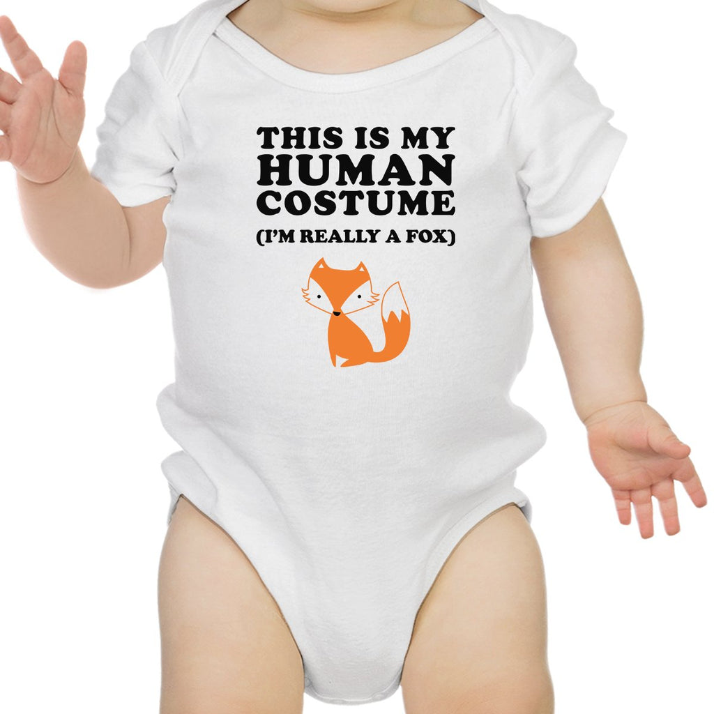 This Is My Human Costume Fox Baby White Bodysuit