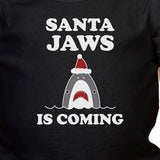 Santa Jaws Is Coming Baby Black Bodysuit